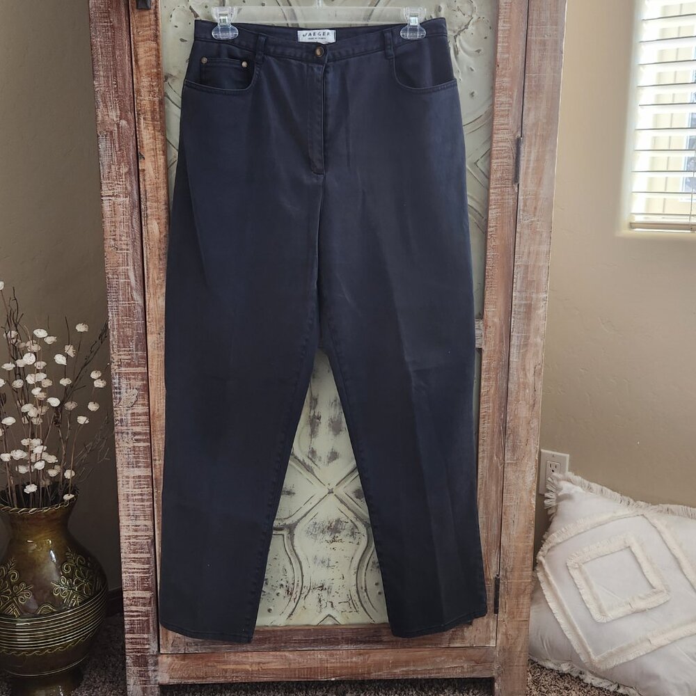 Vintage Jaeger Straight Leg Classic Cut Black Jeans | Size 14